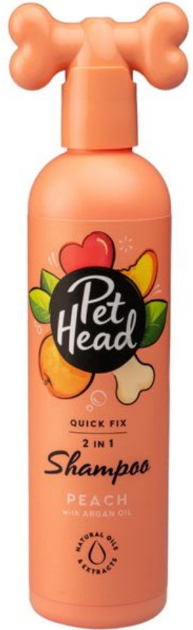 Pet Head Quick Fix 2 in 1 Shampoo for Dogs Peach with Argan Oil