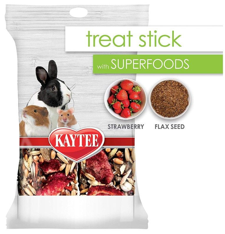 Kaytee Superfoods Small Animal Treat Stick Strawberry and Flax