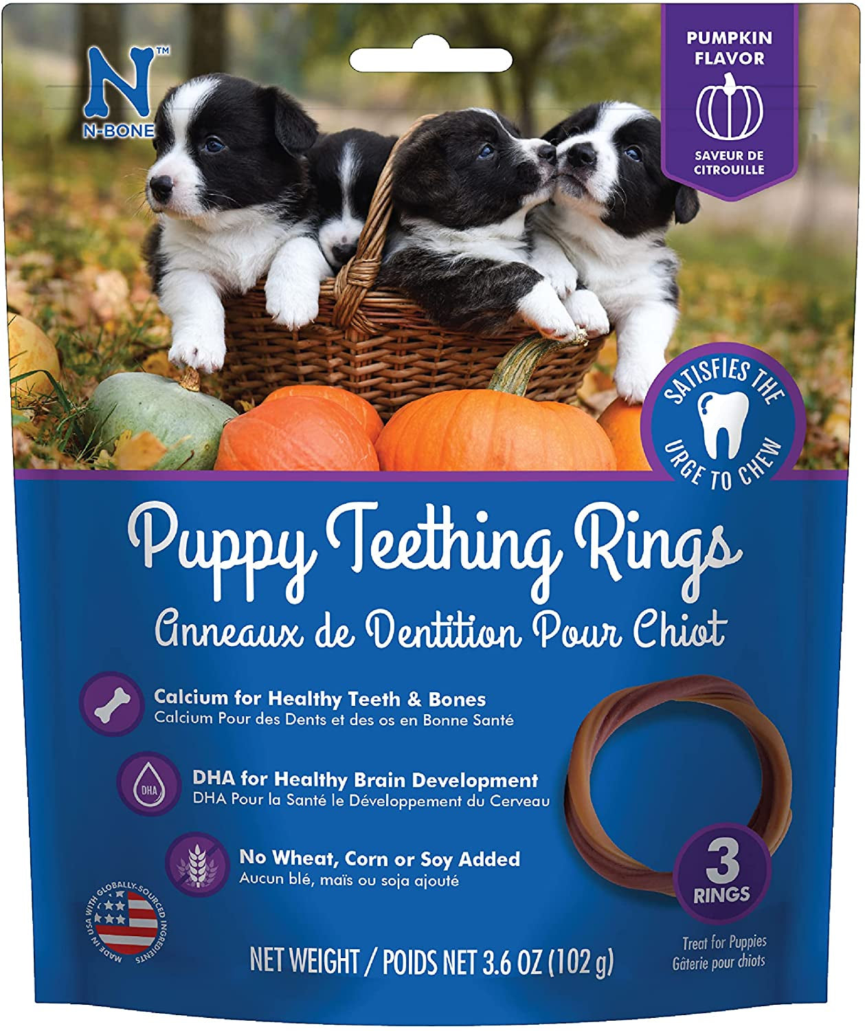 N-Bone Puppy Teething Ring Pumpkin