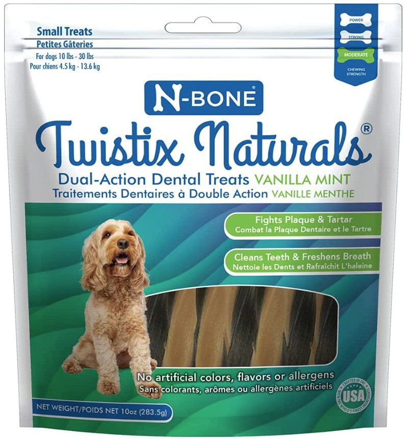 N-Bone Twistix Naturals Vanilla Mint Dental Treats