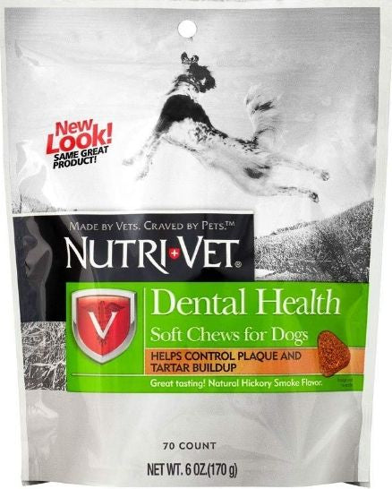 Nutri-Vet Dental Health Soft Chews for Dogs Helps Control Plaque and Tartar Buildup
