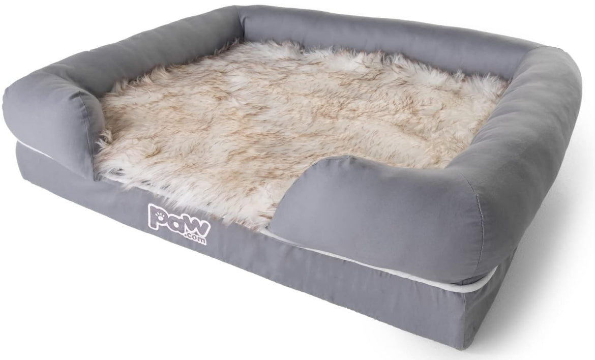 Paw PupLounge Memory Foam Bolster Bed & Topper