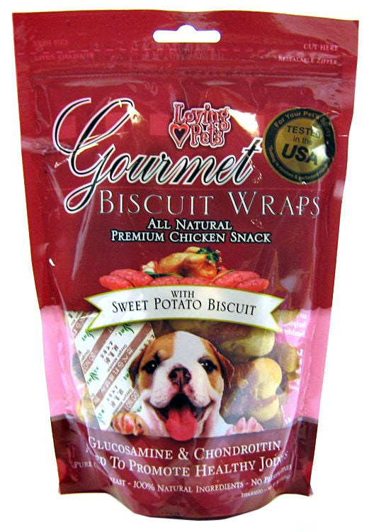 Loving Pets Gourmet Biscuit Wraps with Sweet Potato Biscuit