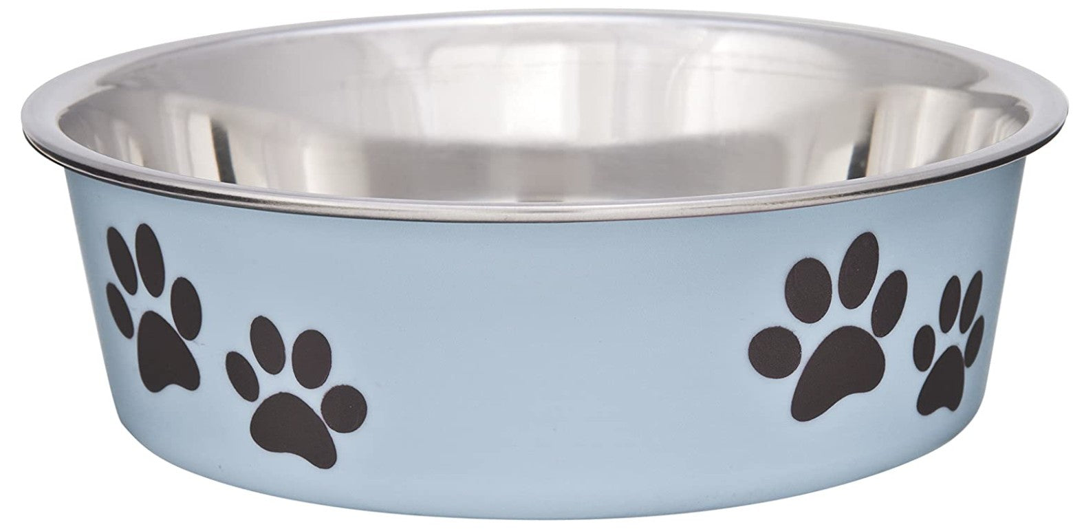 Loving Pets Light Blue Stainless Steel Dish With Rubber Base