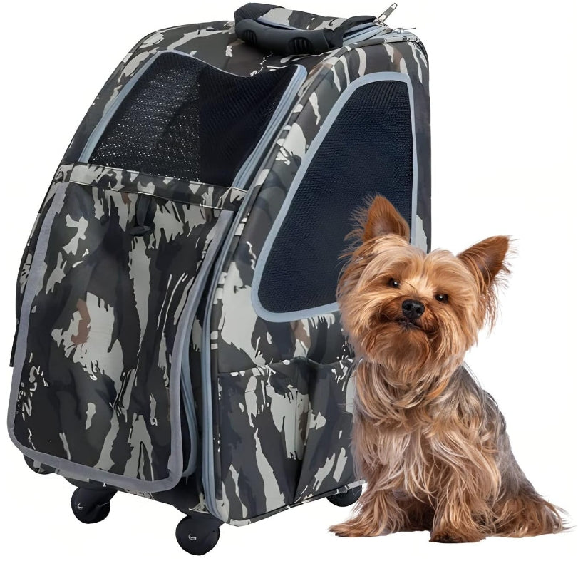 Petique 5-in-1 Pet Carrier for Small Dogs and Cats Army Camo