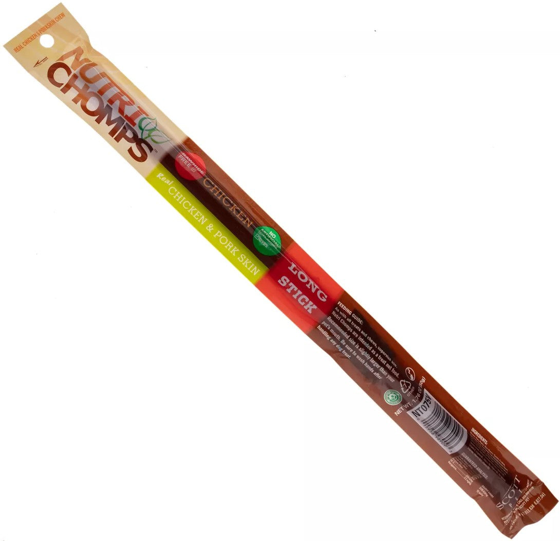 Nutri Chomps Chicken Wrapped 15" Long Stick Dog Treat