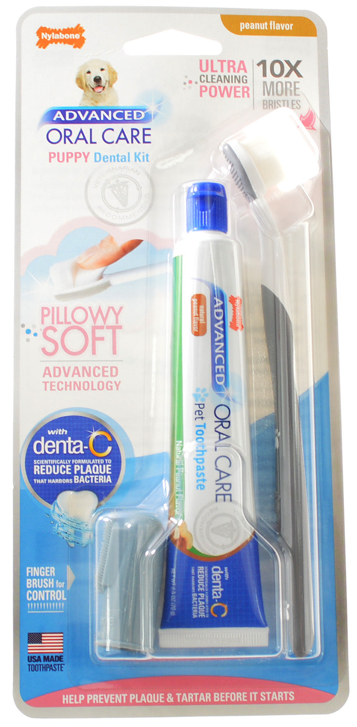 Nylabone Advanced Oral Care Puppy Dental Kit with Pillowy Soft-Bristle Toothbrush